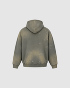 VINTAGE WASHED FRAYED HOODIE - OCEAN GRAY