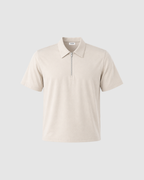 SIGNATURE BLANK ZIP POLO - BONE