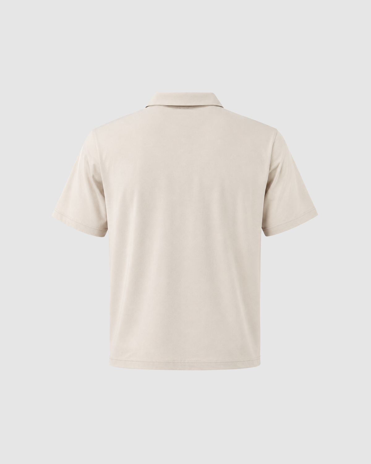 SIGNATURE BLANK ZIP POLO - BONE