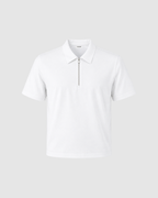 SIGNATURE BLANK HALF ZIP POLO - WHITE