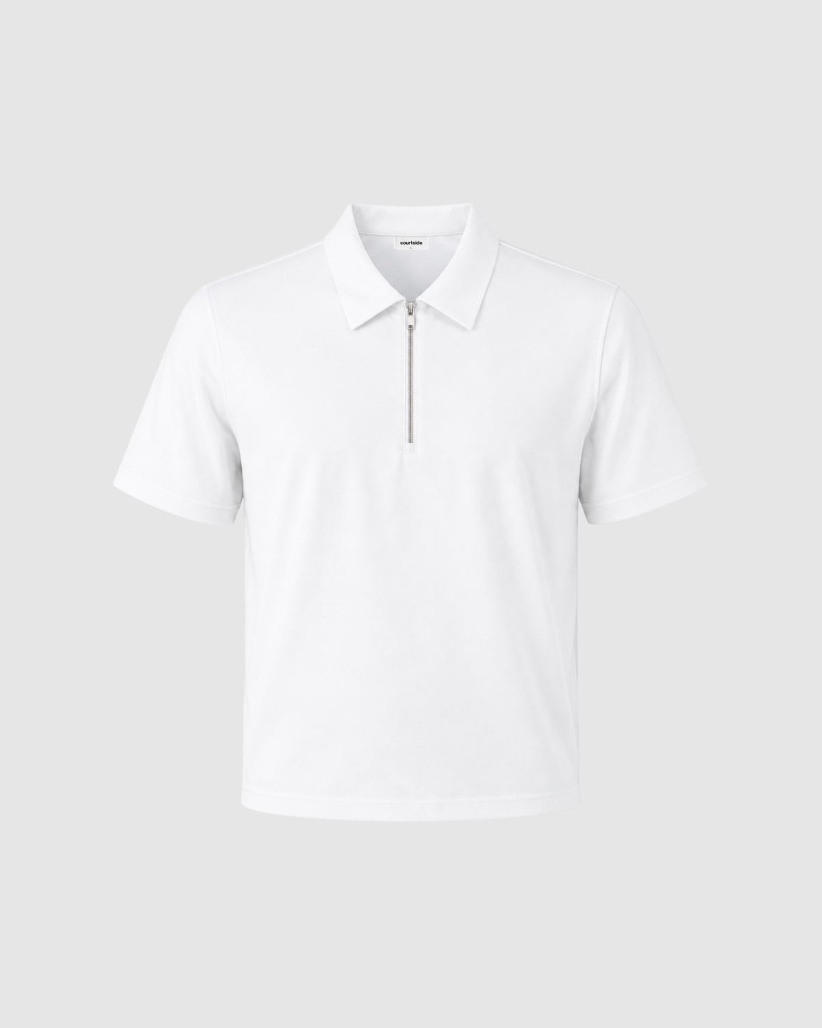 SIGNATURE BLANK HALF ZIP POLO - WHITE