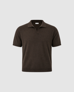 SIGNATURE BLANK OVERSIZED POLO - BROWN