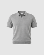 SIGNATURE BLANK OVERSIZED POLO - GRAY