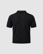SIGNATURE BLANK OVERSIZED POLO - BLACK