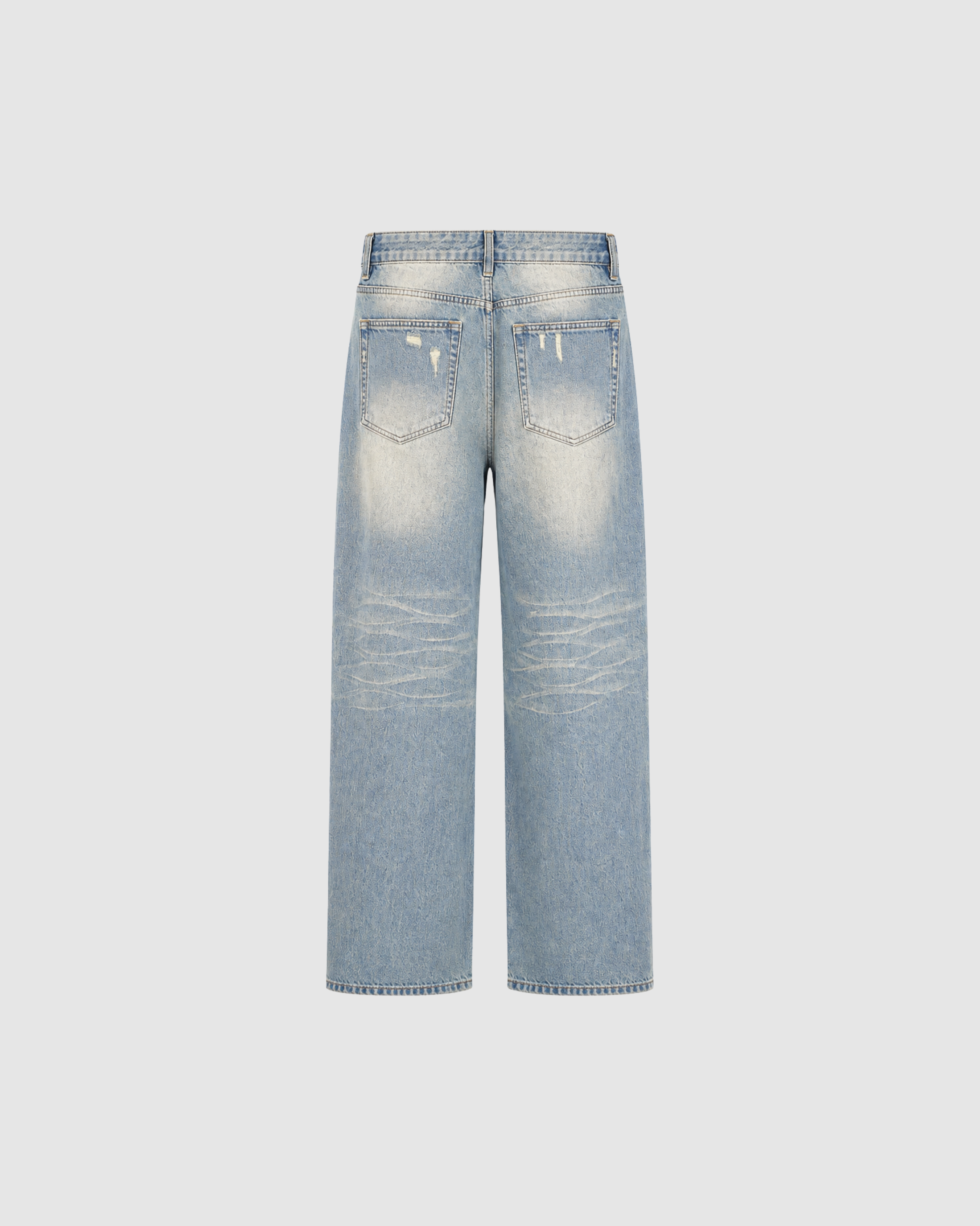 SUN FADE WASHED DENIM JEANS - BLUE