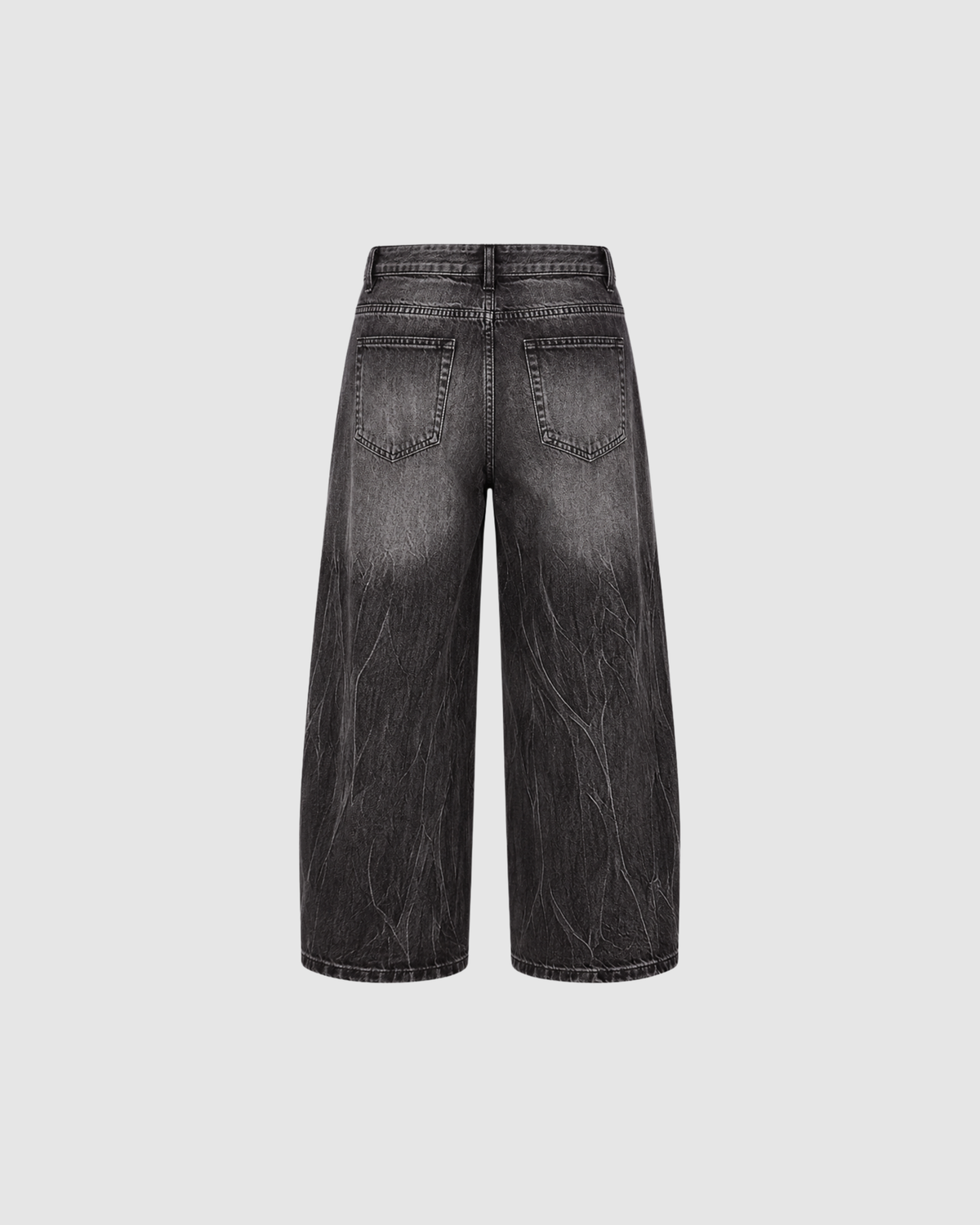 VINTAGE WASHED WIDE LEG  JEANS - BLACK