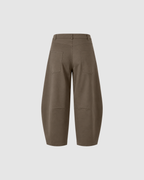 BLANK BARREL LEG PANTS - COFFEE