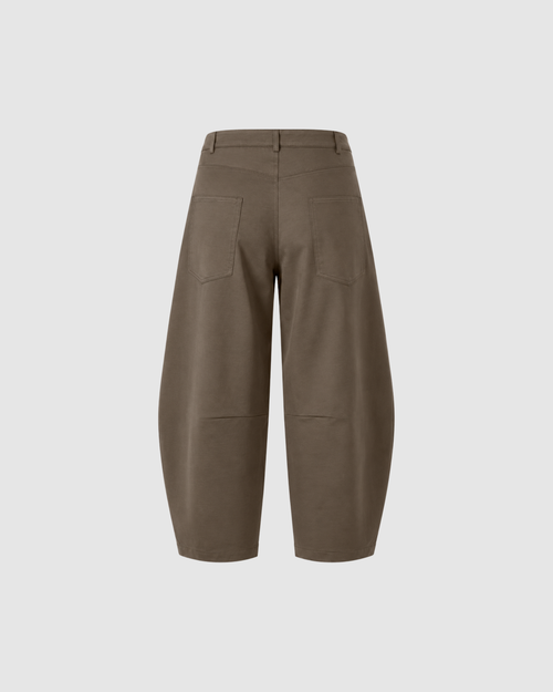 BLANK BARREL LEG PANTS - COFFEE