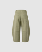 BLANK BARREL LEG PANTS - MATCHA