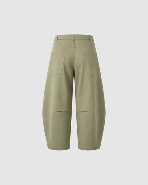 BLANK BARREL LEG PANTS - MATCHA