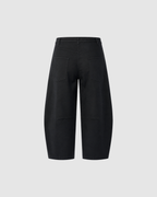 BLANK BARREL LEG PANTS - BLACK