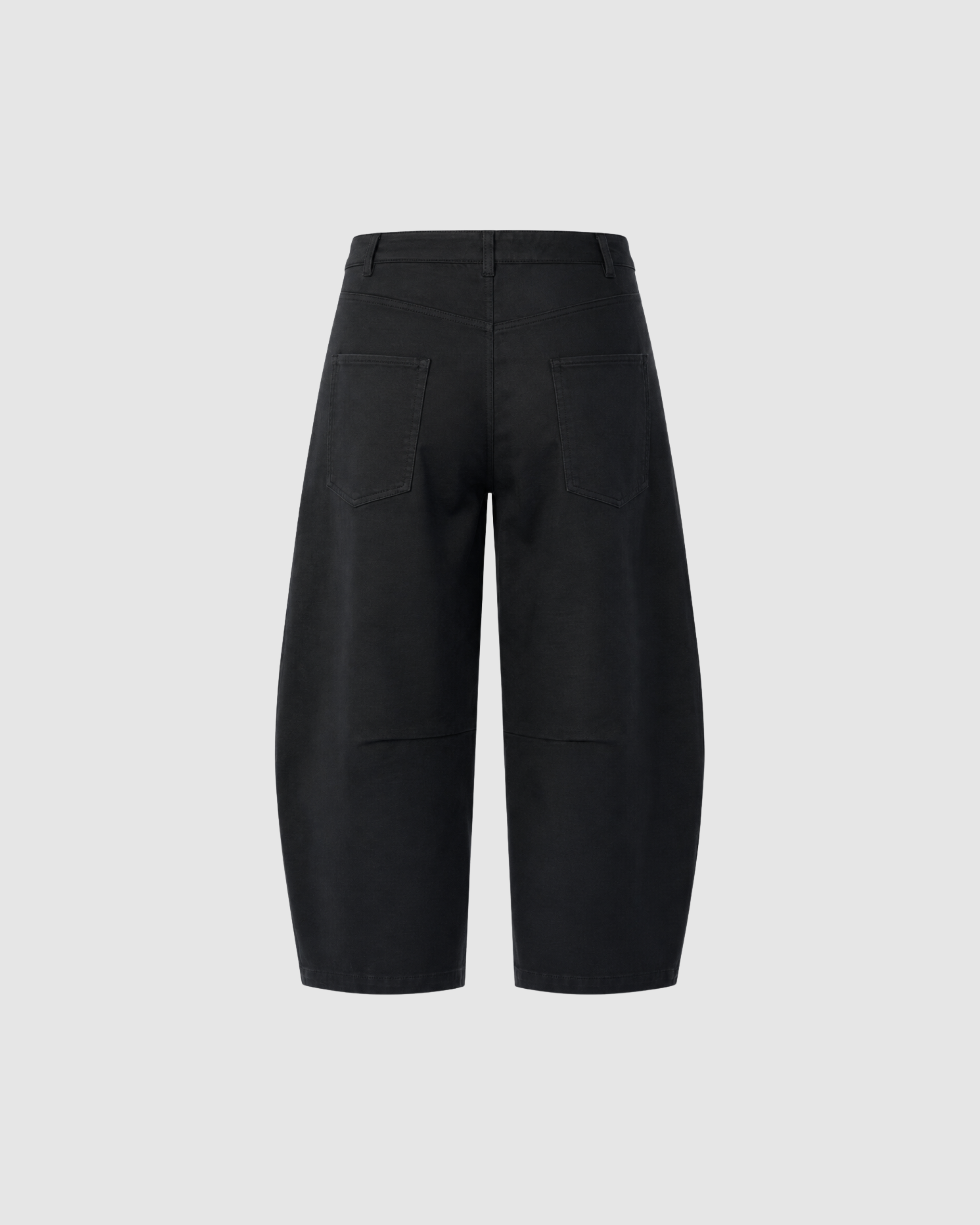 BLANK BARREL LEG PANTS - BLACK