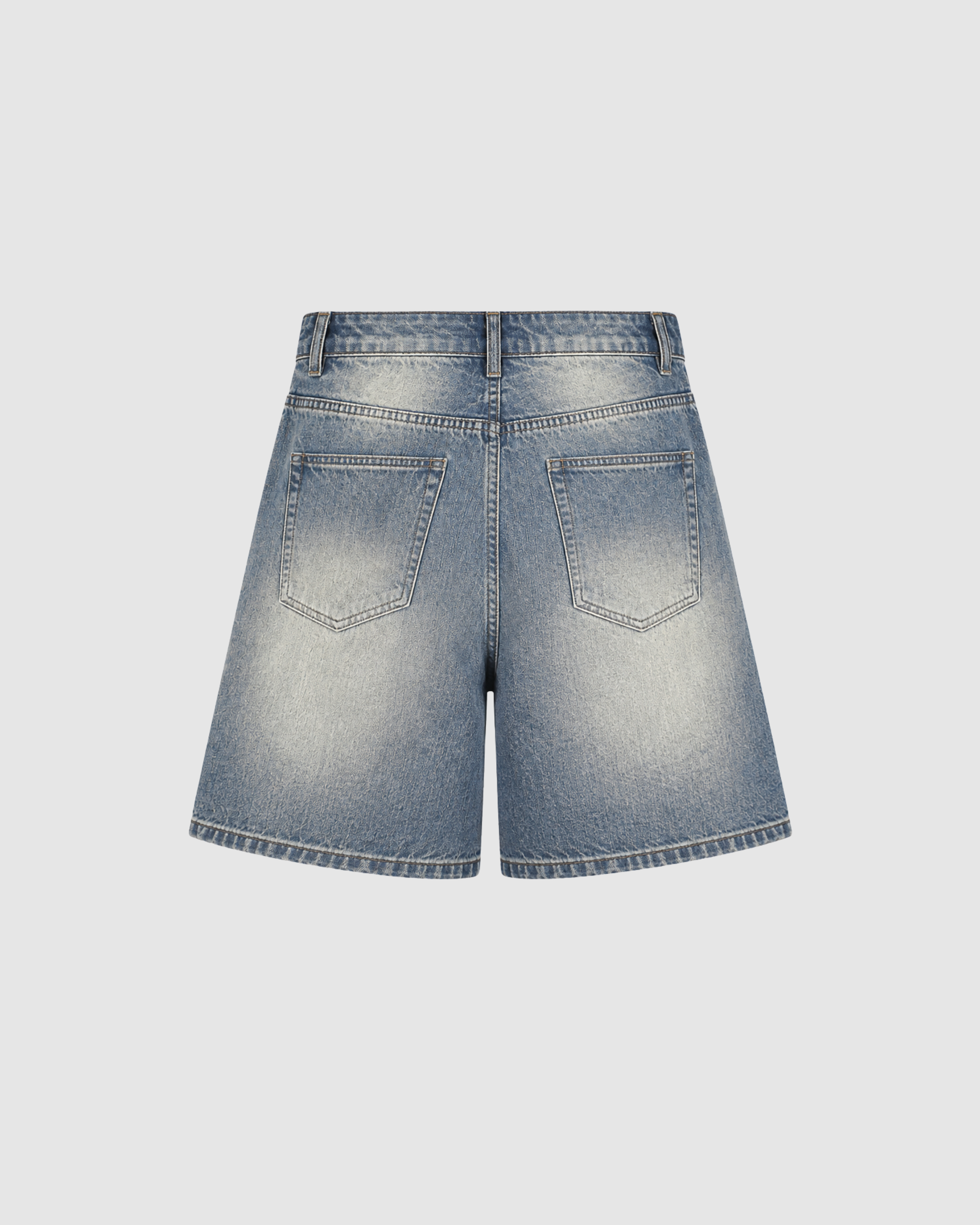 FADED DENIM SHORTS - BLUE
