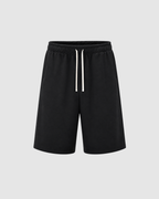 CLOUD THREE QUARTER SWEAT SHORTS - BLACK