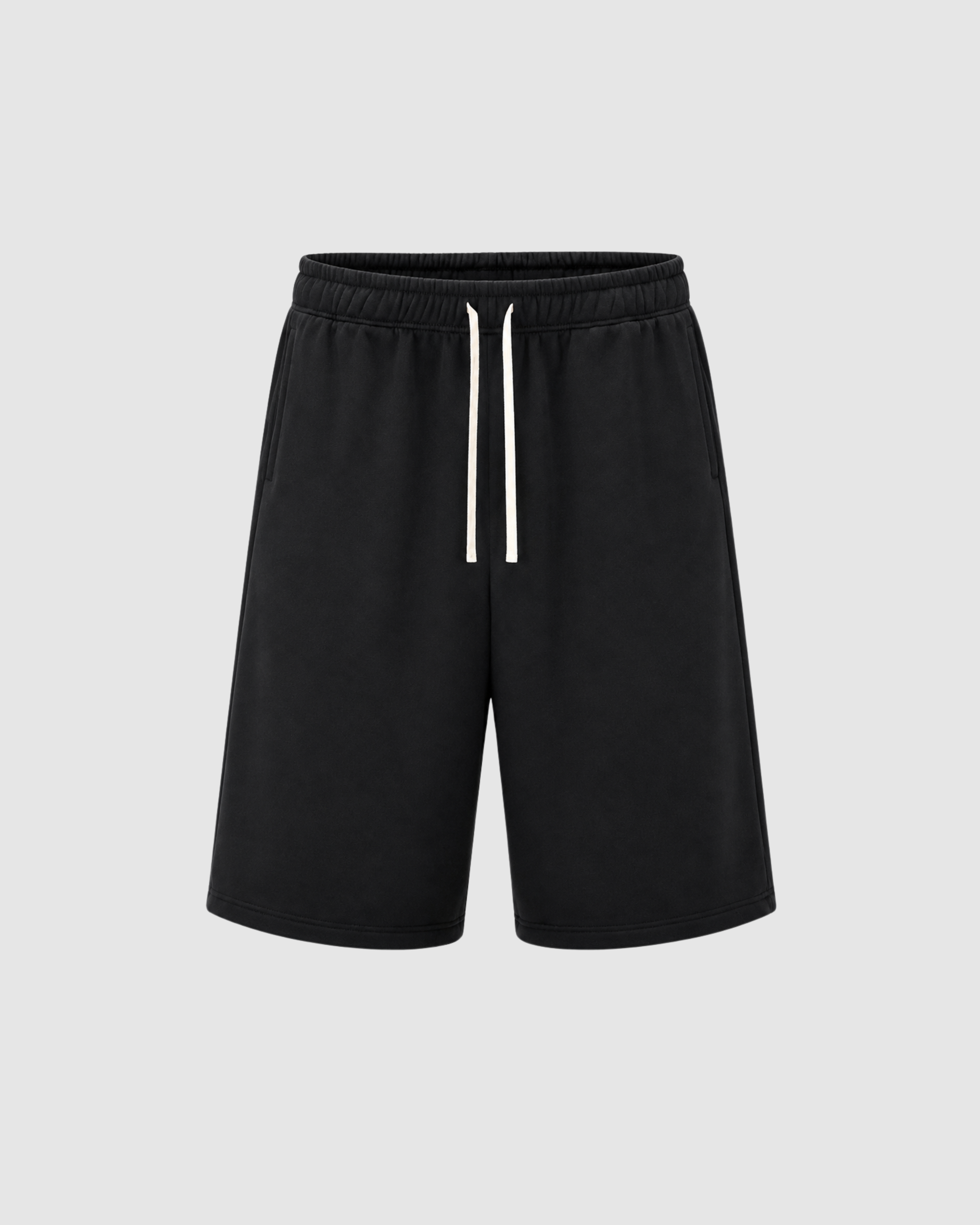 CLOUD THREE QUARTER SWEAT SHORTS - BLACK