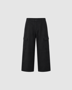 SUNFADE WASHED CARGO PANTS - BLACK