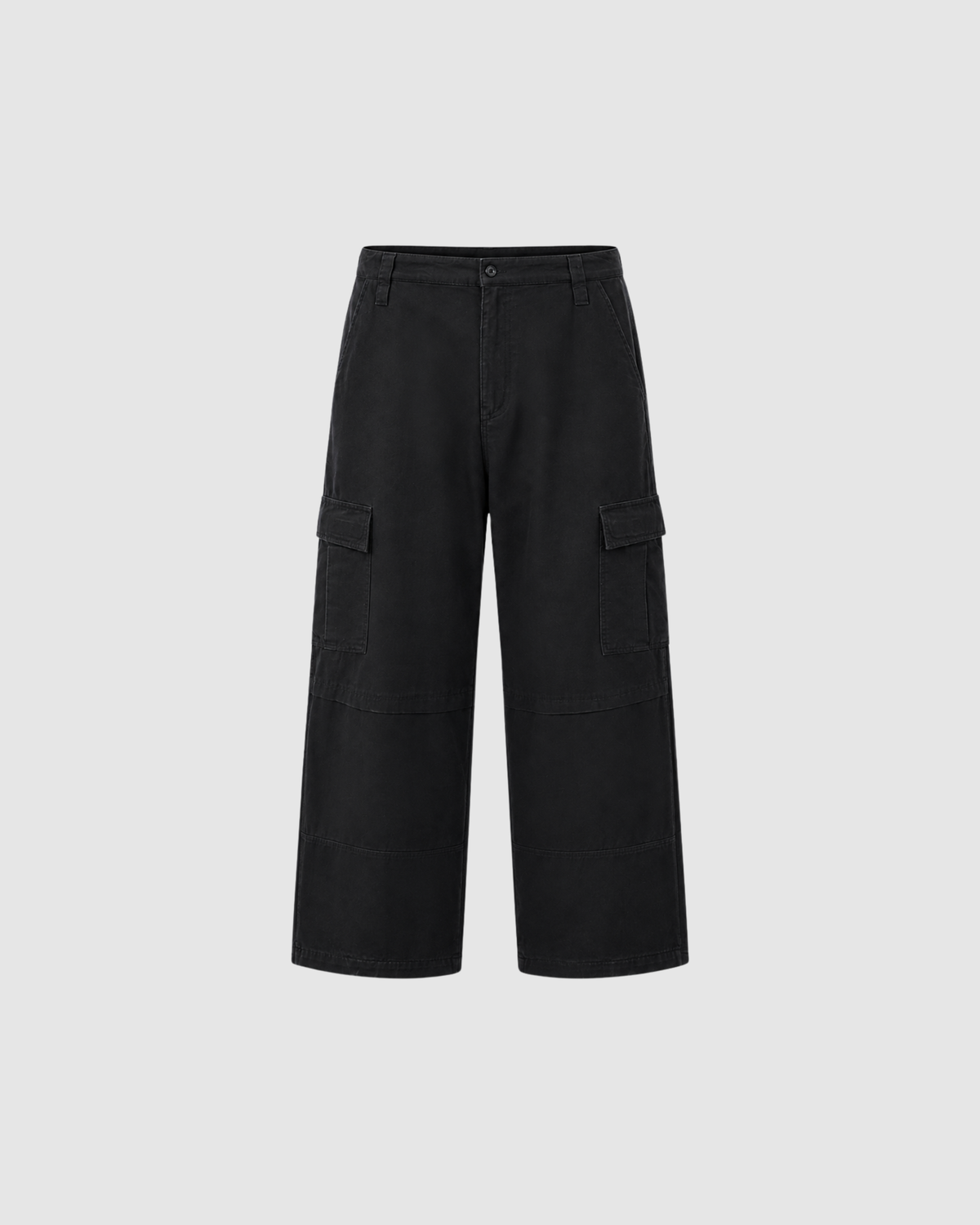 SUNFADE WASHED CARGO PANTS - BLACK