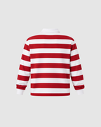 BLOCK STRIPE POLO - WHITE WITH RED