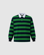 BLOCK STRIPE POLO - GREEN WITH NAVY