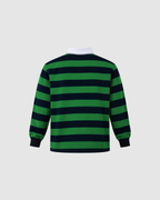 BLOCK STRIPE POLO - GREEN WITH NAVY