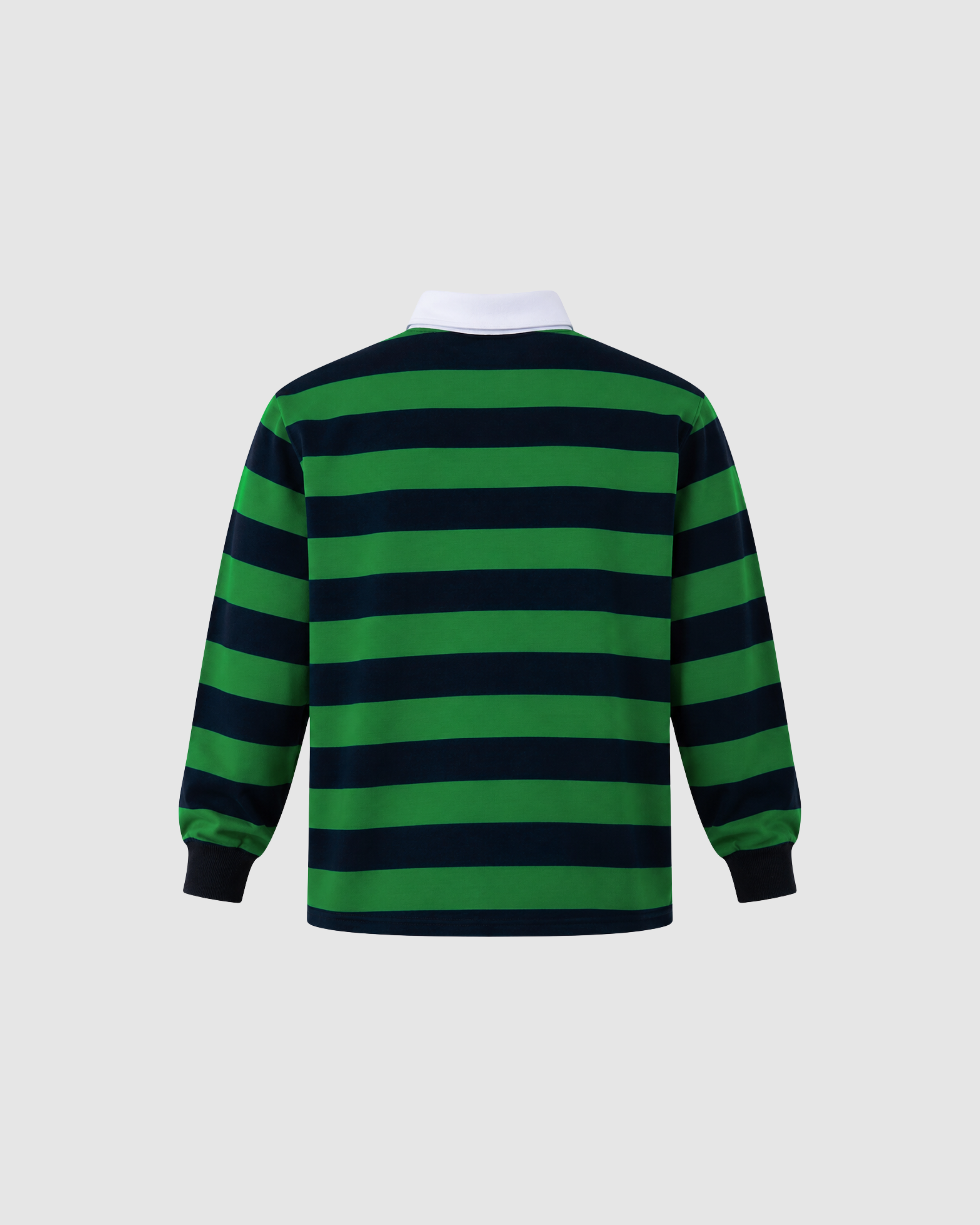 BLOCK STRIPE POLO - GREEN WITH NAVY