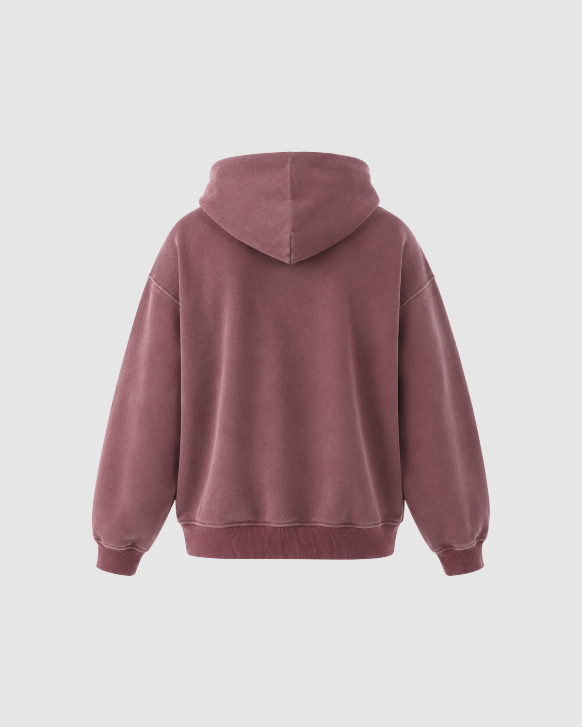 VINTAGE WASHED ZIP UP HOODIE - MAHOGANY RED