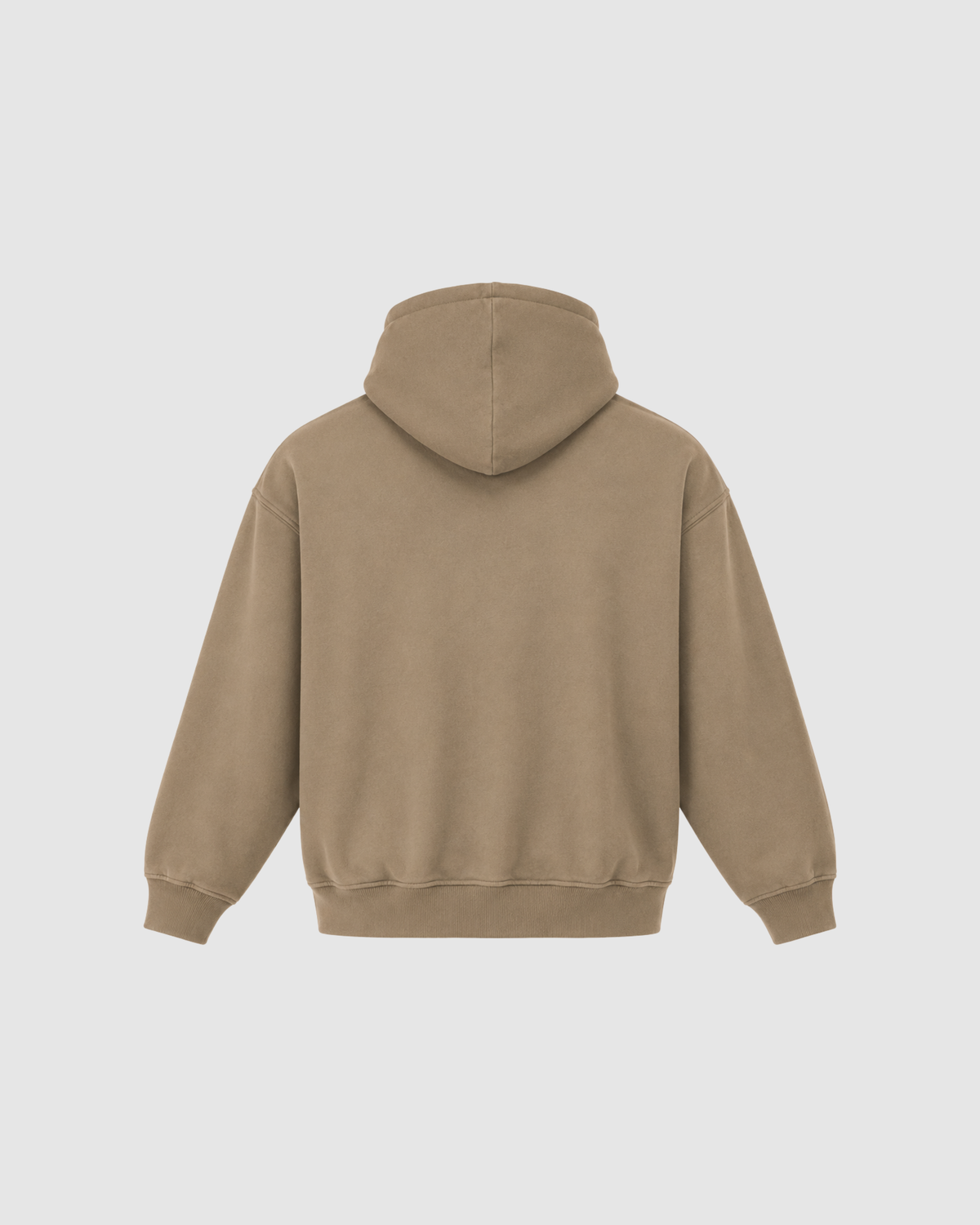 HAND FRAYED ZIP HOODIE - SAND