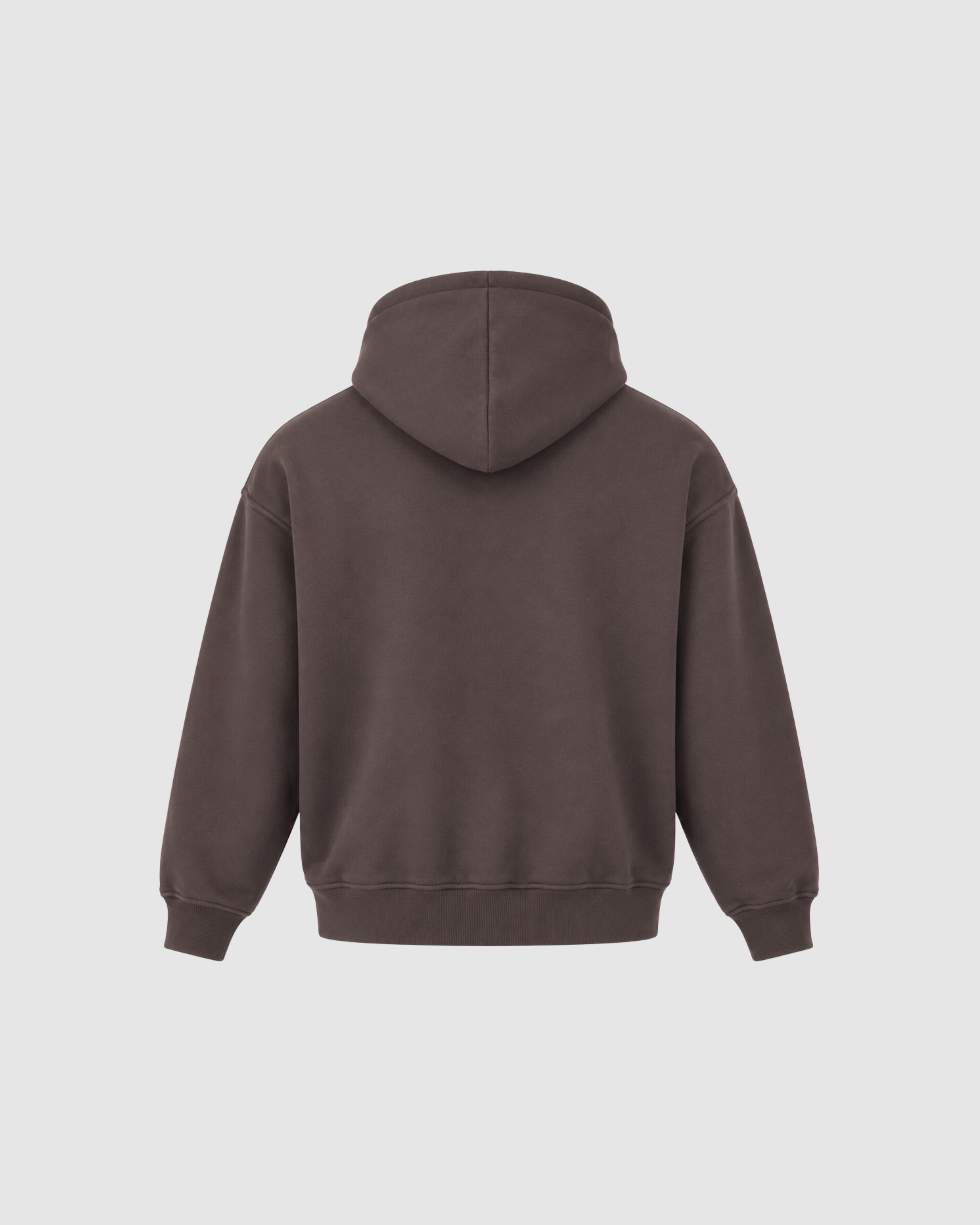 HAND FRAYED ZIP HOODIE - DARK COPPER