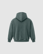SNOW WASHED HOODIE - DARK GREEN