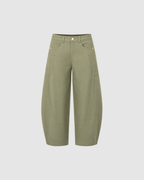BLANK BARREL LEG PANTS - MATCHA
