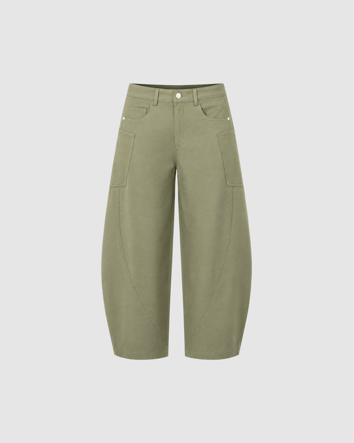 BLANK BARREL LEG PANTS - MATCHA