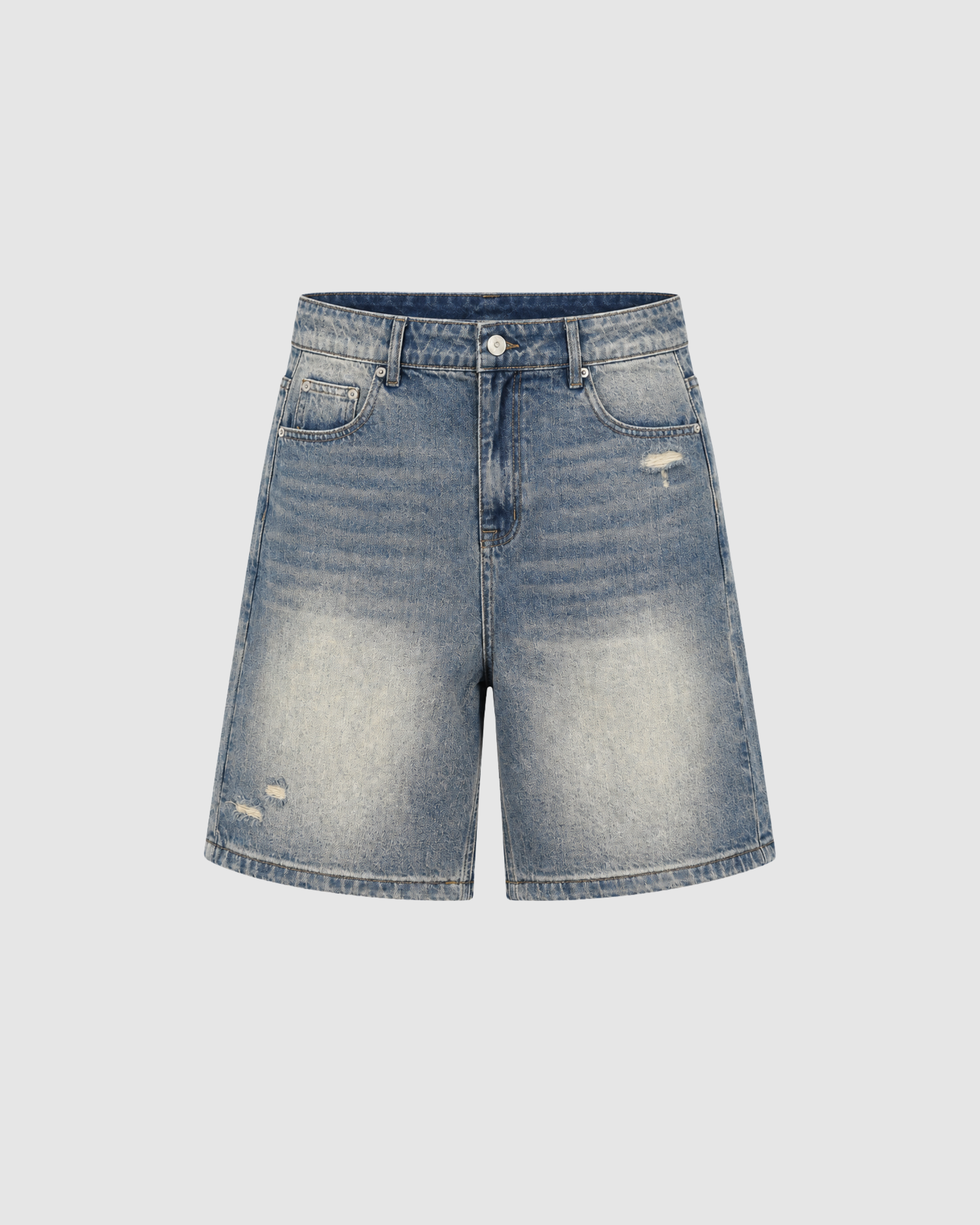 FADED DENIM SHORTS - BLUE