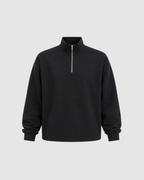 QUARTER ZIP SWEATER - BLACK