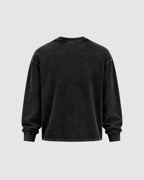 ACID WASH LONG SLEEVE - BLACK
