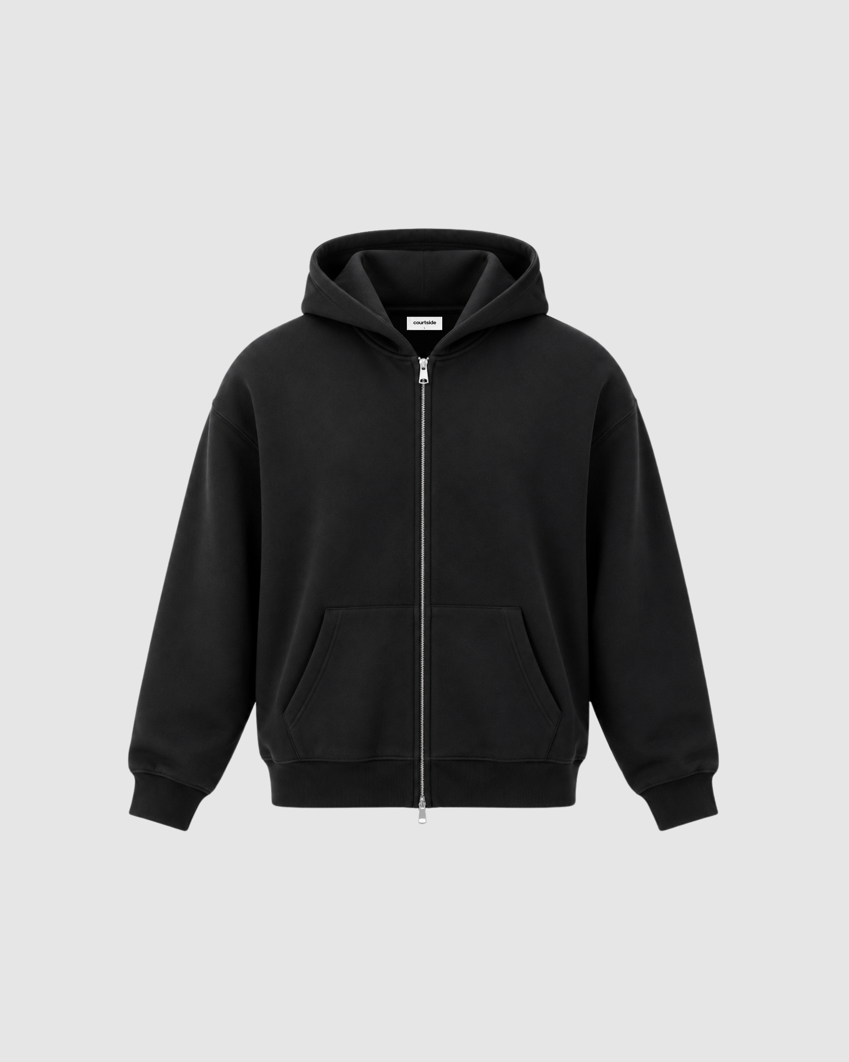CLOUD ZIP UP HOODIE - BLACK