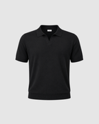 SIGNATURE BLANK OVERSIZED POLO - BLACK