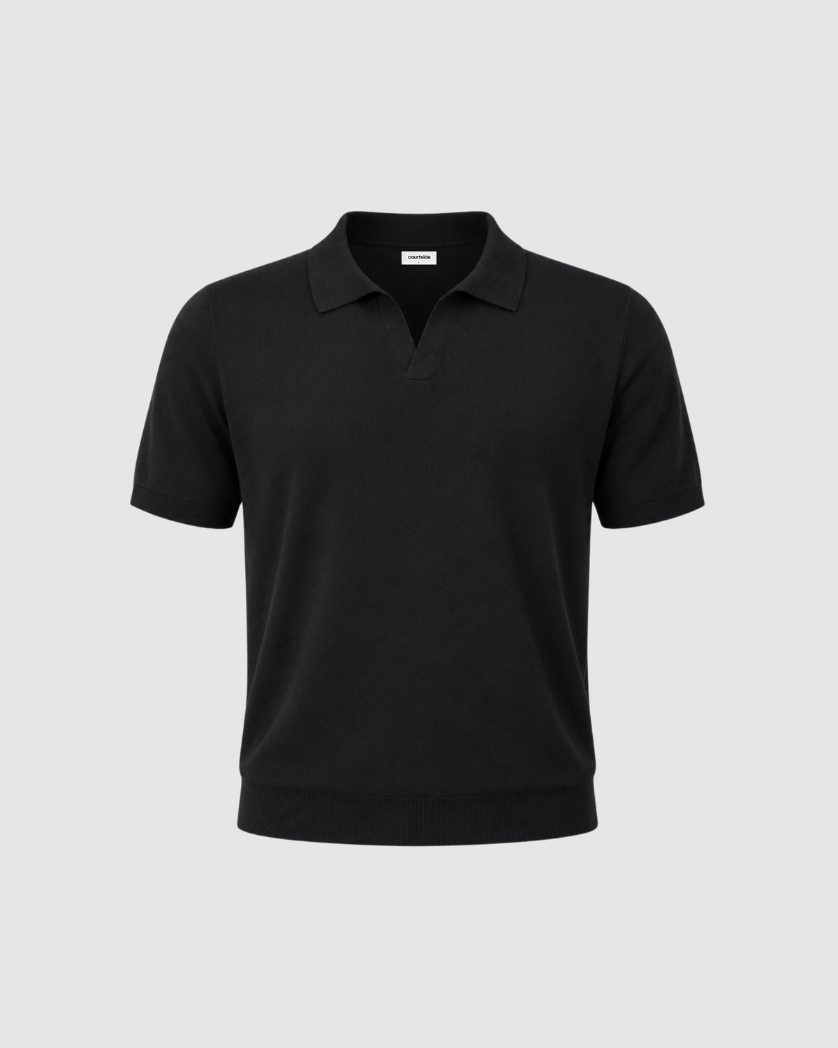 SIGNATURE BLANK OVERSIZED POLO - BLACK