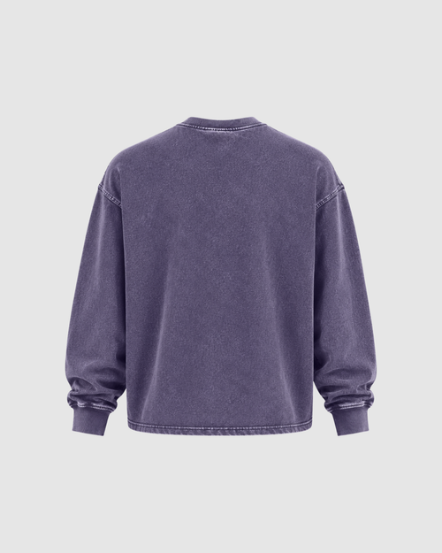 ACID WASH LONG SLEEVE - PURPLE