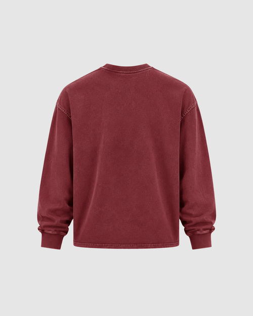 ACID WASH LONG SLEEVE - RED
