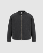 VINTAGE WASHED DENIM JACKET - BLACK