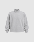 QUARTER ZIP SWEATER - GRAY