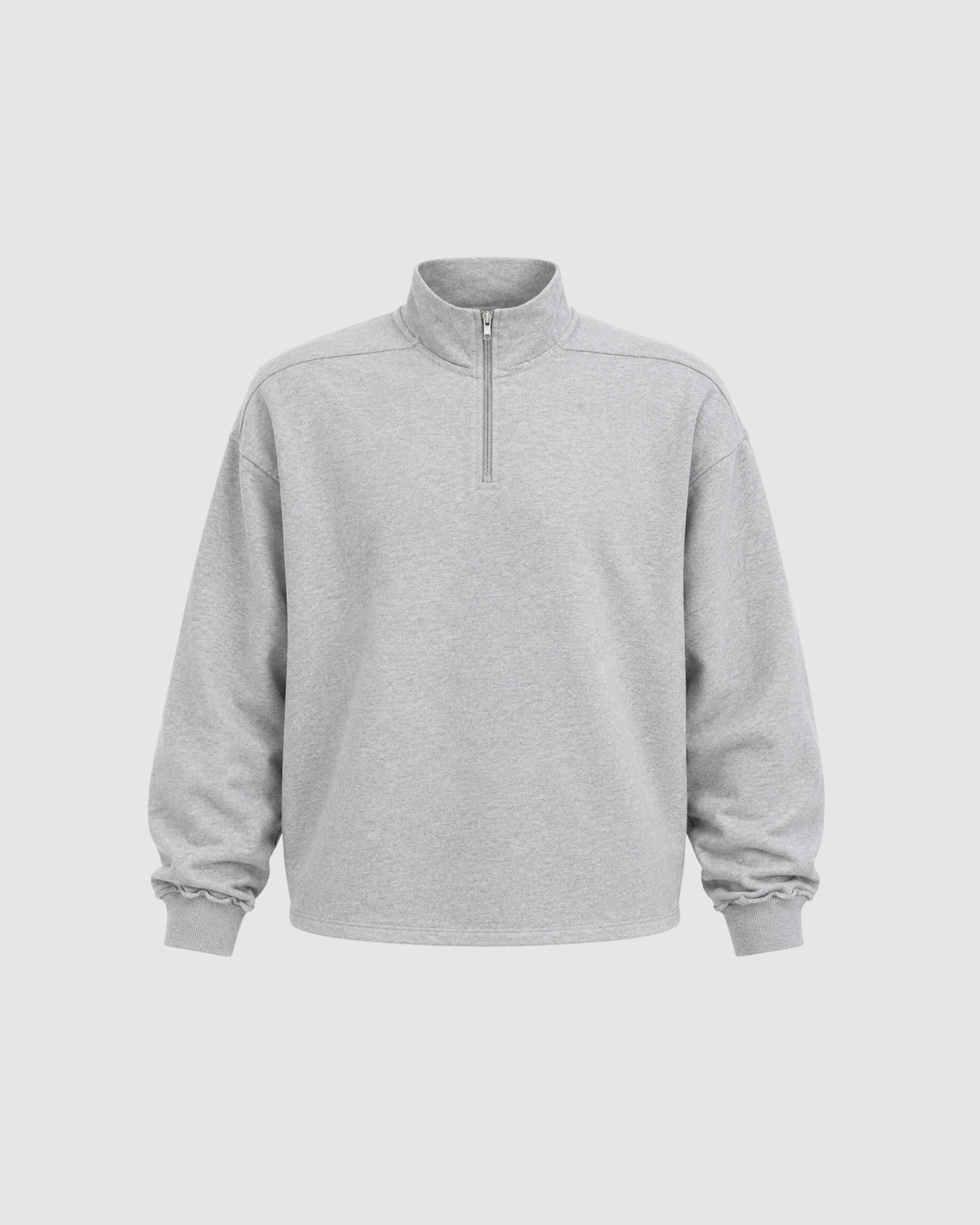QUARTER ZIP SWEATER - GRAY
