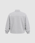 QUARTER ZIP SWEATER - GRAY