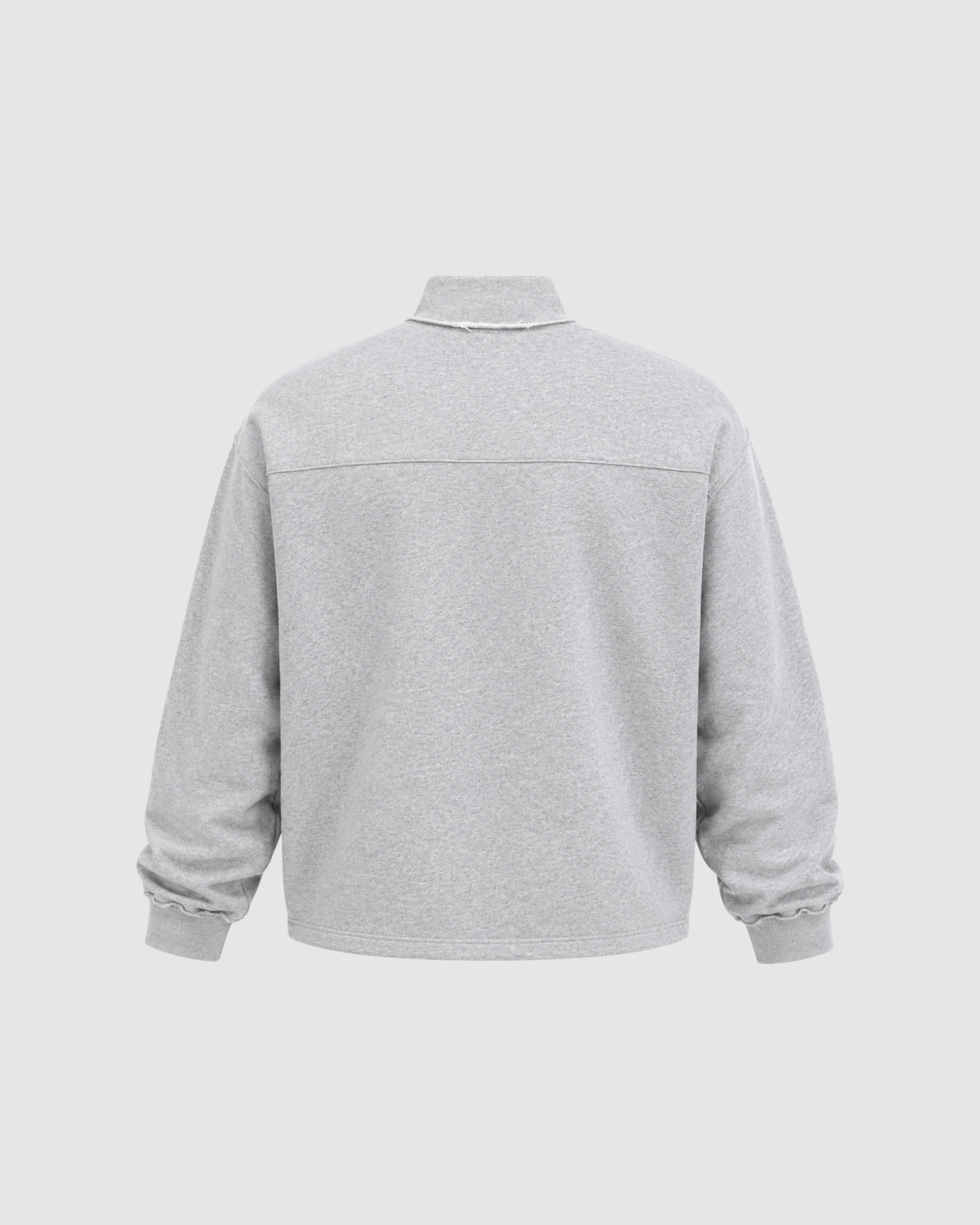 QUARTER ZIP SWEATER - GRAY