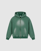 SUNFADE ZIP UP HOODIE - GREEN