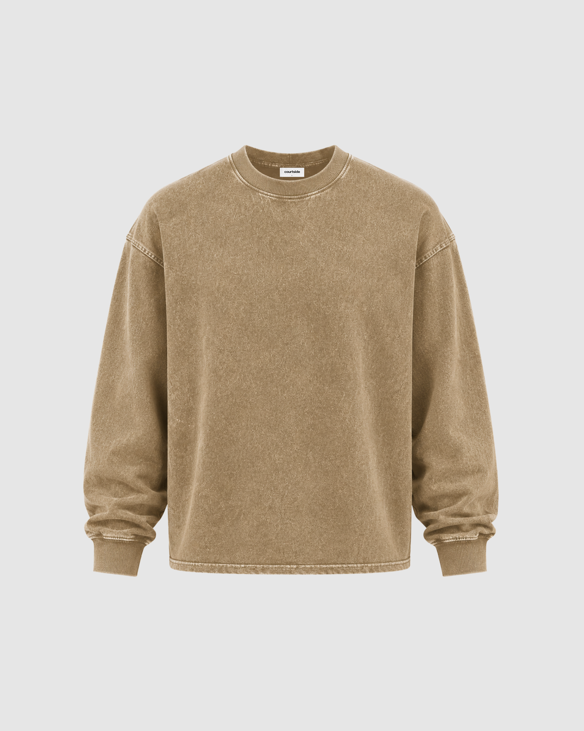ACID WASH LONG SLEEVE - KHAKI