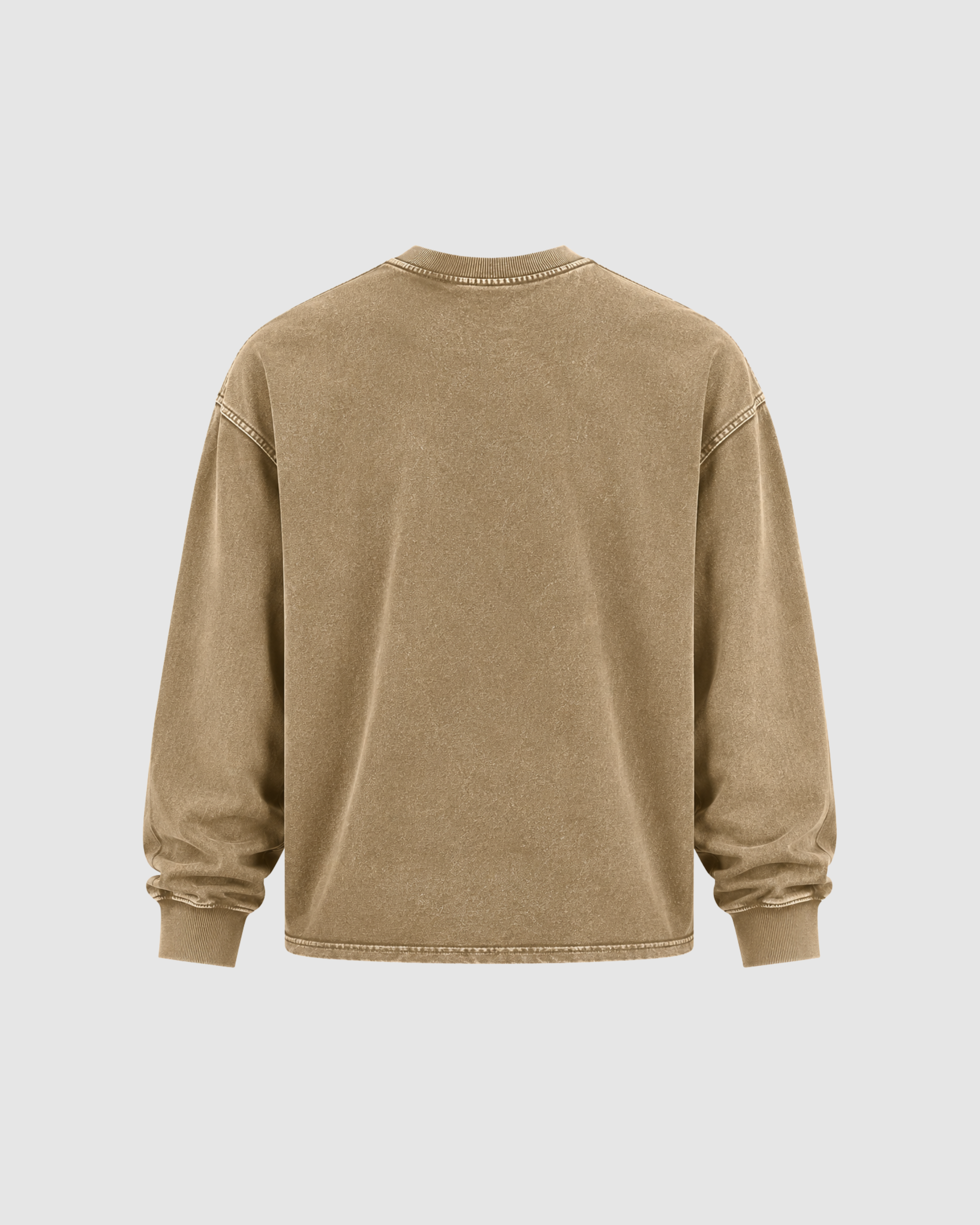 ACID WASH LONG SLEEVE - KHAKI