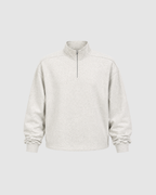 QUARTER ZIP SWEATER - OAT GRAY