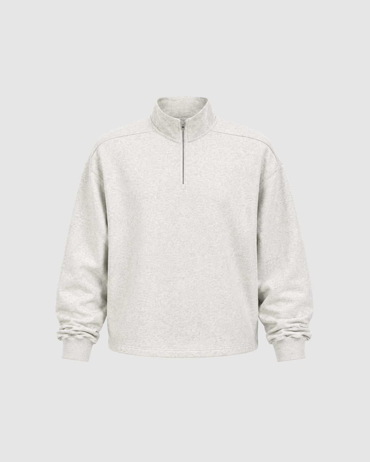 QUARTER ZIP SWEATER - OAT GRAY