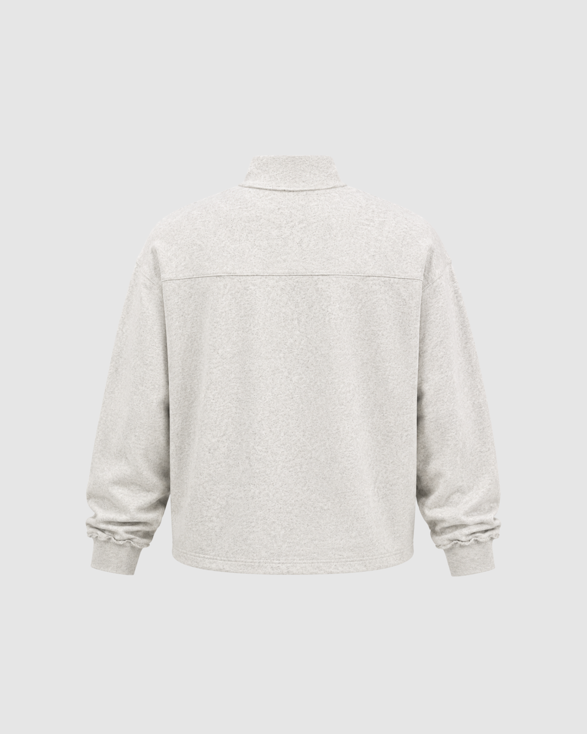 QUARTER ZIP SWEATER - OAT GRAY